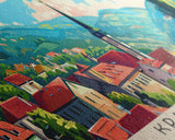 Kraljevo Serbia Panoramic Travel Poster, Framed Canvas Print or Metal Wall Art, Travel Art, Home Decor, Panoramic Painting, Midcentury Art