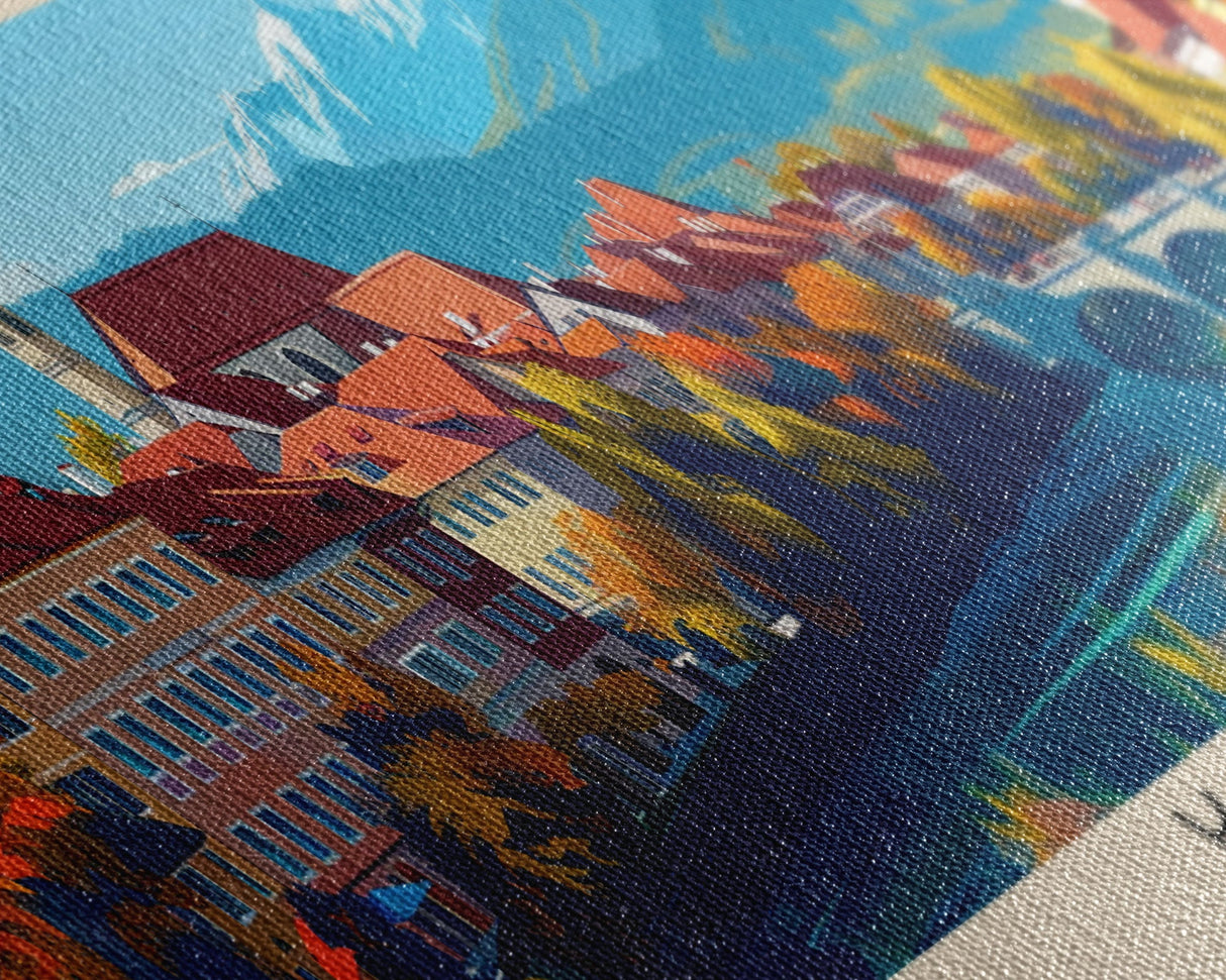 Kranj Slovenia Wall Art, Panoramic Travel Poster, Panoramic Framed Canvas Print, City Wall Art, Wall Hanging Home Decor, Travel Art