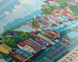 Kristiansand Norway Wall Art, Panoramic Travel Poster, Panoramic Framed Canvas Print, City Wall Art, Wall Hanging Home Decor, Travel Art