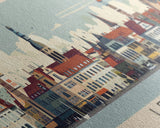 Leipzig Germany Panoramic Travel Poster, Framed Canvas Print or Metal Wall Art, Travel Art, Home Decor, Panoramic Painting, Midcentury Art
