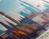 Manchester United Kingdom Panoramic Travel Poster, Framed Canvas Print or Metal Wall Art, Travel Art, Home Decor, Panoramic Painting, Midcentury Art