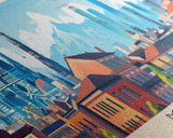 Milan Italy Panoramic Travel Poster, Framed Canvas Print or Metal Wall Art, Travel Art, Home Decor, Panoramic Painting, Midcentury Art
