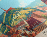 Miskolc Hungary Wall Art, Panoramic Travel Poster, Panoramic Framed Canvas Print, City Wall Art, Wall Hanging Home Decor, Travel Art