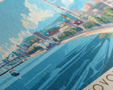Novorossiysk Russia Wall Art, Panoramic Travel Poster, Panoramic Framed Canvas Print, City Wall Art, Wall Hanging Home Decor, Travel Art