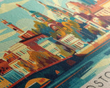 Rostov on Don Russia Panoramic Travel Poster, Framed Canvas Print or Metal Wall Art, Travel Art, Home Decor, Panoramic Painting, Midcentury Art
