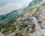 Elbasan, Albania Framed Canvas Print. Mountain Charm Wall Art for Living Room or Bedroom, Scenic Travel Poster Decor.