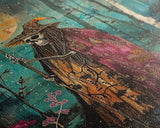 Halloween Skeleton with Spider Webs, Framed Canvas Print, Wall Art, Spooky Decor, Halloween Decoration, Living Room Art, Unique Gift