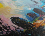 Creepy Haunted Cemetary Framed Canvas Print Halloween Art, Impasto Style Spooky Season Decor