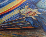 Scream-Inspired Halloween Art with a Figure Eating a Hamburger, Combining Horror and Humor for a Unique and Spooky Wall Art Piece