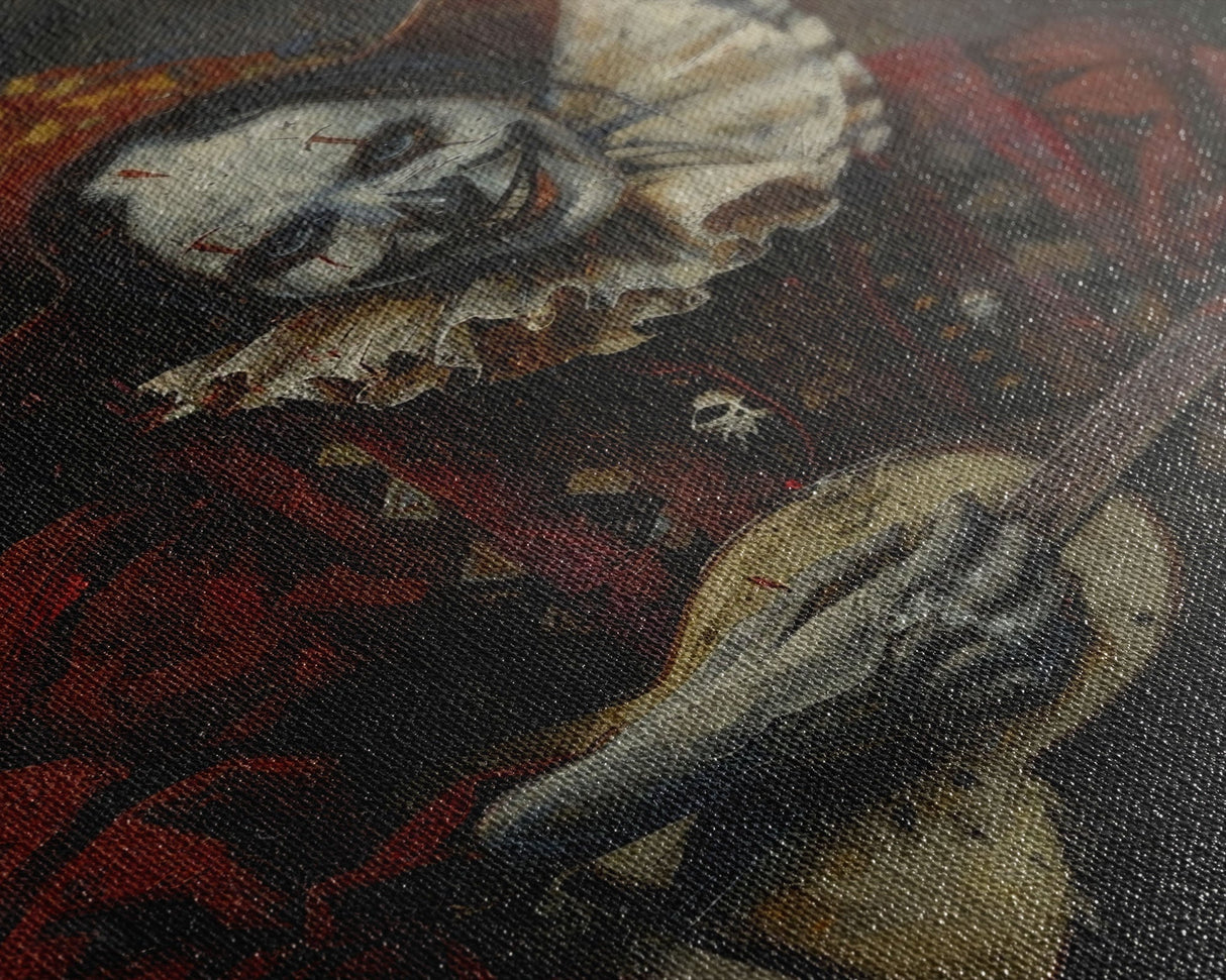 Creepy Clown Playing Guitar, Framed Canvas Print, Spooky Circus Art, Halloween Wall Decor, Horror Clown Illustration, Creepy Home Decor