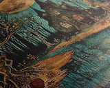 Haunted Castle by the Lake Framed Canvas Print, Halloween Wall Art, Spooky Art, Home Decor, Living Room Decor, Gothic Artwork, Creepy Castle