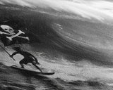 Pirate Surf - Framed Canvas Print - Black & White Photography Style Wall Art - Skull and Cross Bones Wall Art - Manly Decor - Mancave