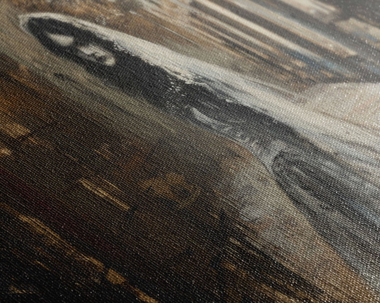 Ghostly Bride, Haunted Wedding, Framed Canvas Print, Spooky Wall Art, Halloween Decor