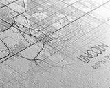 Lincoln City Map, Nebraska Map, Map Art, Modern Art, Wall Art, Canvas Art, Dorm Room Wall Art, Bar Wall Art, Gift For Mom, Teen Wall Art