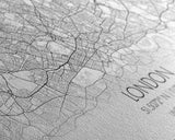 London City Map, England Map, Map Art, Modern Art, Wall Art, Canvas Art, Dorm Room Décor, Beach House Art, Travel Lover Gift, Home Décor