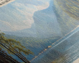 Big Sandy Lake Framed Canvas Print, Lake House Art, Panoramic Travel Poster, Scenic View, Modern Decor, Lake Painting