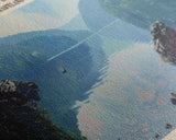 Blairs Valley Lake Maryland Framed Canvas Print, Panoramic Lake House Decor, Scenic View, Travel Poster, Rustic Art, Lake Painting