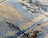 Blue Cypress Lake Florida Framed Canvas Print, Lake House Art, Panoramic Scenic View, Travel Poster, Modern Decor, Lake Painting