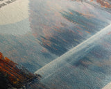 Boone Lake Rhode Island Framed Canvas Print, Panoramic Lake House Decor, Scenic View, Travel Poster, Rustic Art, Lake Painting