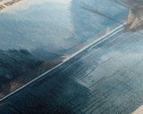 Burnsville Lake West Virginia Framed Canvas Print, Panoramic Lake House Decor, Wall Art, Travel Poster, Modern Lake Painting, Nature Art