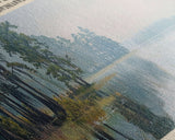 Calcasieu Lake Framed Canvas Print, Lake House Art, Panoramic Wall Art, Travel Poster, Minimalist Lake Painting, Home Decor