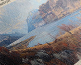 Canyon Ferry Lake Framed Canvas Print, Panoramic Lake House Decor, Wall Art, Travel Poster, Modern Lake Painting, Home Decor