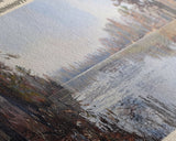 Choctaw Lake Mississippi Framed Canvas Print, Lake House Art, Panoramic Wide Wall Art, Travel Poster, Rustic Lake Painting, Home Decor