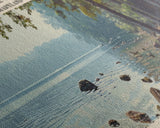 Clopper Lake Maryland Framed Canvas Print, Lake House Art, Panoramic Wide Art, Travel Poster, Minimalist Lake Painting, Home Decor