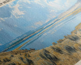 Elephant Butte Reservoir New Mexico Framed Canvas Print, Panoramic Lake House Decor, Wall Art, Travel Poster, Rustic Lake Painting, Nature Art