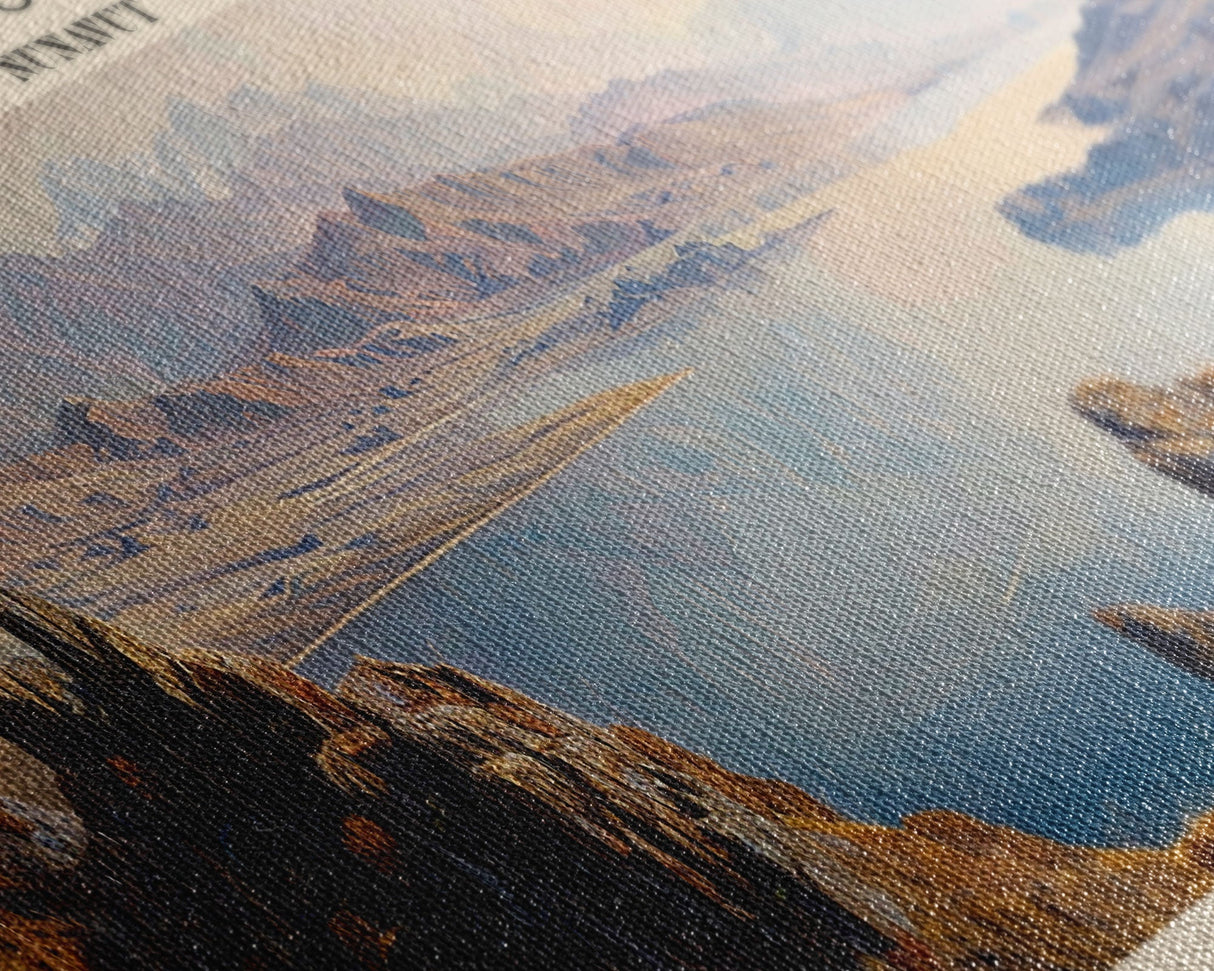 Kamilukuak Lake Framed Canvas Print, Lake House Decor, Panoramic Wall Art, Travel Poster, Captivating Lake Painting, Nature Art