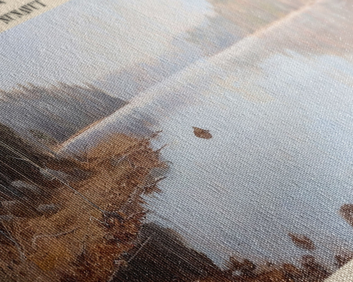 Kasba Lake Framed Canvas Print, Lake House Decor, Panoramic Wall Art, Travel Poster, Beautiful Lake Painting, Home Decor