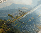 Keller Lake Framed Canvas Print, Panoramic Lake House Decor, Wall Art, Travel Poster, Scenic Lake Painting, Nature Art