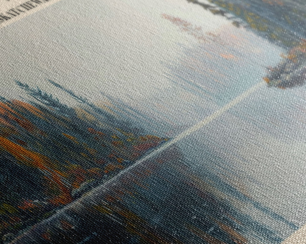 Lac La Plonge Lake Billy Chinook Oregon Framed Canvas Print, Panoramic Lake House Decor, Wall Art, Travel Poster, Scenic Lake Painting, Home Decor