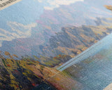 Lake Berryessa California Framed Canvas Print, Panoramic Lake House Decor, Wall Art, Travel Poster, Serene Lake Painting, Home Decor