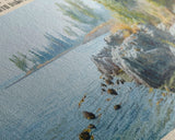 Lake Metigoshe North Dakota Framed Canvas Print, Lake House Decor, Panoramic Wall Art, Travel Poster, Serene Landscape Painting, Living Room Decor