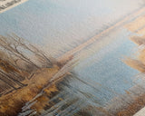 Lake Oologah Oklahoma Framed Canvas Print, Lake House Decor, Panoramic Wall Art, Travel Poster, Serene Landscape Painting, Bedroom Decor