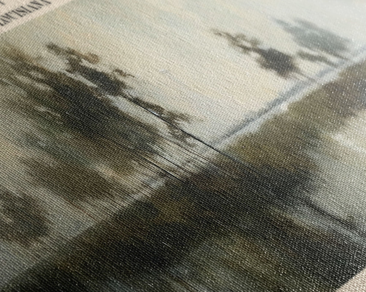 Lake Pontchartrain Framed Canvas Print, Lake House Decor, Panoramic Wall Art, Travel Poster, Stunning Landscape Painting, Bedroom Decor