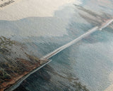 Lake Rabun Georgia Framed Canvas Print, Lake House Decor, Panoramic Wall Art, Travel Poster, Serene Landscape Painting, Living Room Decor