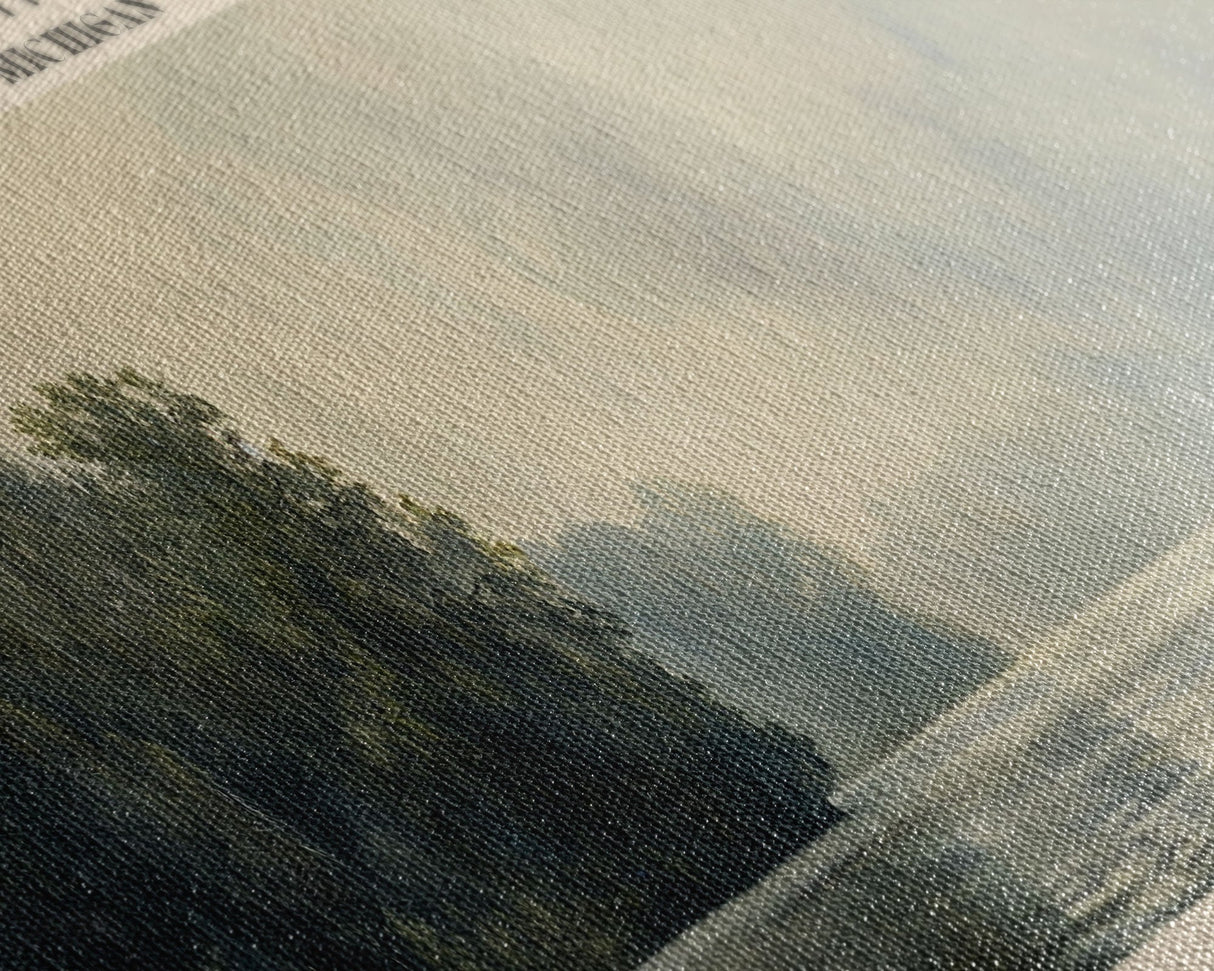 Lake Saint Clair, Boho Art, Travel Poster Art, Wall Art, Home Decor, Nature Scene, Lake Painting, Minimalist Art, Bedroom Decor, Landscape Painting, Travel Print, Framed Canvas Print, Lake House Decor, Panoramic Print