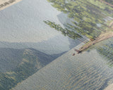 Lake San Cristobal, Boho Art, Beautiful Landscape, Travel Poster Art, Wall Art, Home Decor, Nature Scene, Lake Painting, Minimalist Art, Living Room Decor, Travel Print, Framed Canvas Print, Lake House Decor, Panoramic Print