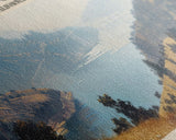 Lake Sonoma California Framed Canvas Print, Lake House Decor, Panoramic Wall Art, Travel Poster, Stunning Landscape Painting, Contemporary Art