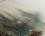 Lake Superior Framed Canvas Print, Lake House Decor, Panoramic Wall Art, Travel Poster, Beautiful Landscape Painting, Modern Art