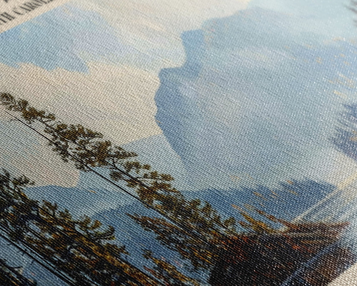 Lake Tahoma North Carolina Framed Canvas Print, Lake House Decor, Panoramic Wall Art, Travel Poster, Serene Landscape Painting, Rustic Art