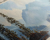 Lake Tahoma North Carolina Framed Canvas Print, Lake House Decor, Panoramic Wall Art, Travel Poster, Serene Landscape Painting, Rustic Art