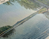 Lake Tawakoni Texas Framed Canvas Print, Lake House Decor, Panoramic Wall Art, Travel Poster, Stunning Landscape Painting, Bedroom Decor