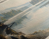 Lake Washington Framed Canvas Print, Lake House Decor, Panoramic Wall Art, Travel Poster, Scenic Landscape Painting, Bedroom Decor