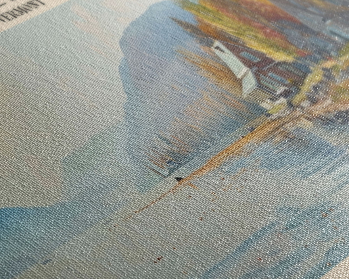 Lake Willoughby Vermont Framed Canvas Print, Lake House Decor, Panoramic Wall Art, Travel Poster, Scenic Landscape Painting, Living Room Decor