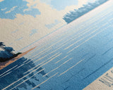 Blue Cypress Lake Florida Framed Canvas Print, Panoramic Wall Art, Midcentury Modern, Pop Art, Travel Poster, Scenic Living Room Art, Lake House Decor