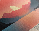 Boysen Reservoir Wyoming Framed Canvas Print, Panoramic Travel Poster, Midcentury Modern Wall Art, Pop Art, Nature Bedroom Decor, Scenic Lake House Art