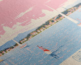 Chautauqua Lake New York Framed Canvas Print, Pop Art Panoramic Travel Poster, Midcentury Modern, Wall Art, Scenic Nature Painting, Bedroom Decor, Living Room Art